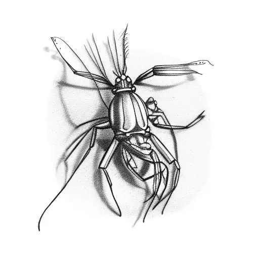 Caridina Shrimp tattoo design idea