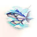flying fish tattoo design idea