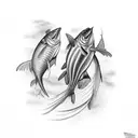 flying fish tattoo design idea