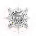 pychodelic sundial tattoo design idea