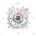 pychodelic sundial tattoo design idea