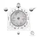 pychodelic sundial tattoo design idea