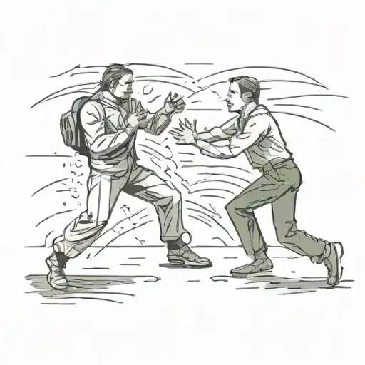 man fight past present future tattoo design idea