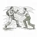 man fight past present future tattoo design idea