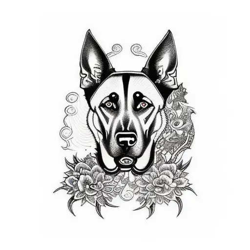 Belgian Malinois tattoo design idea