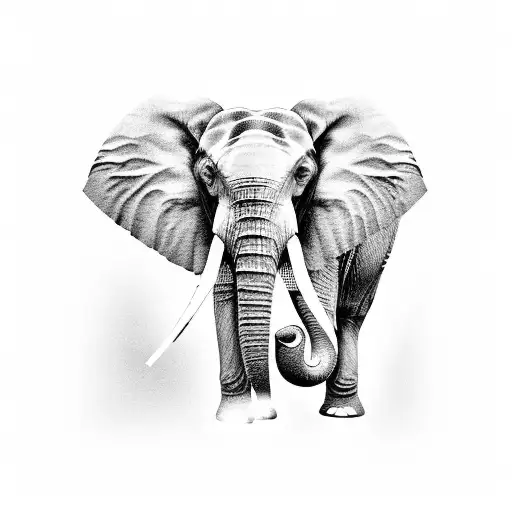 elephant with three heads on the chest  tattoo design idea