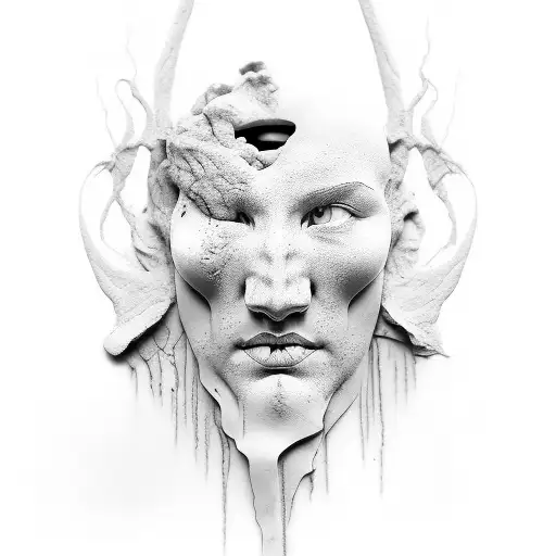 David Michelangelo Sculpture Renaissance Blindfolded Blood tattoo design idea