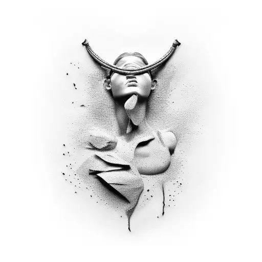 David Michelangelo Sculpture Blindfolded Blood tattoo design idea