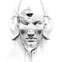 David Michelangelo Sculpture Blindfolded Blood tattoo design idea