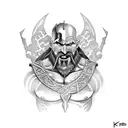kratos fighting versus thor tattoo design idea