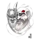 kratos fighting versus thor tattoo design idea