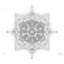 hexagon whit flowers tattoo design idea