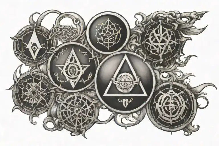 alchemy symbols bracelet tattoo tattoo design idea