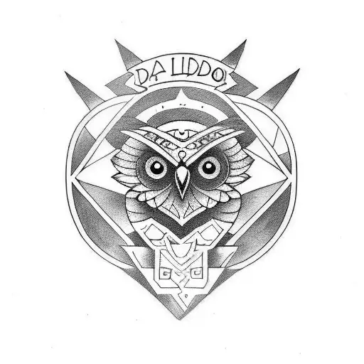a tattoo that shows im a loving dad of three children with an owl  tattoo design idea