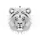 lion and lamb tattoo design idea