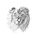 lion and lamb tattoo design idea