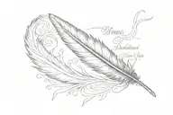 Dainty feather with psalm 91:4 underneath it  tattoo design idea