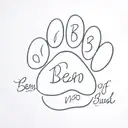 Paw Print with a name Ben tattoo design idea