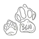 Paw Print with a name Ben tattoo design idea