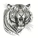 furious tiger tattoo design idea