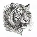 furious tiger tattoo design idea