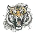 furious tiger tattoo design idea