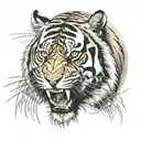furious tiger tattoo design idea