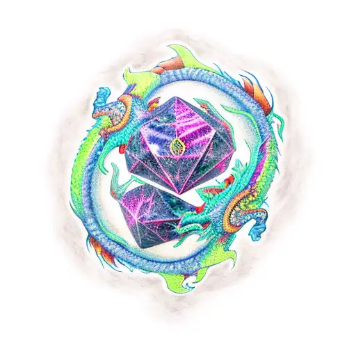 dragon witch d20 tattoo design idea