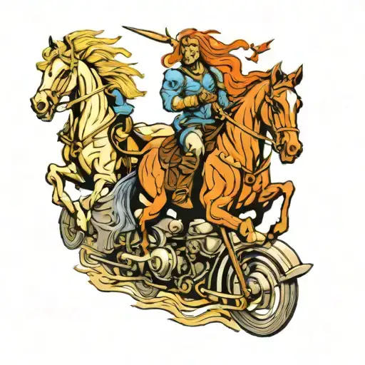 four horsemen apocalypse riders tattoo design idea