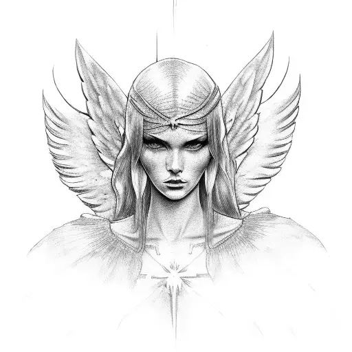 an angel resurrection tattoo design idea