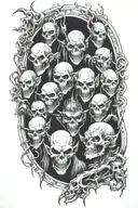 ghouls and goblins lurking in the shadows tattoo design idea