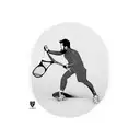 Guy playing padel in perspective tattoo design idea