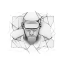 Guy playing padel in perspective tattoo design idea