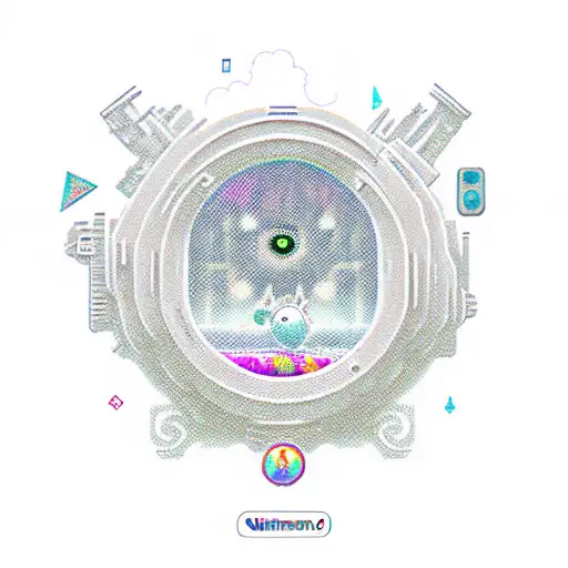 portal with Nintendo characters inside tattoo design idea