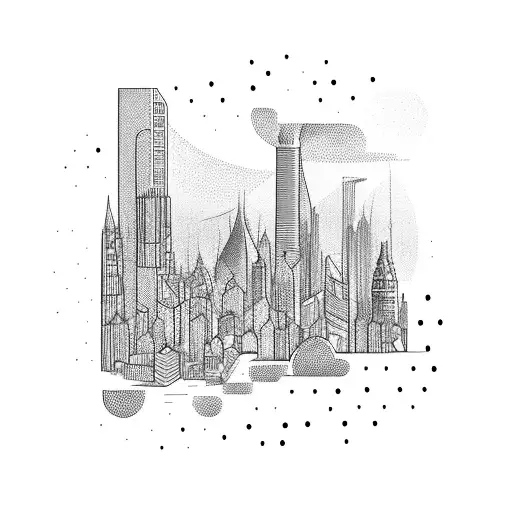 City Scape tattoo design idea