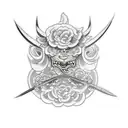 knife tattoo design idea