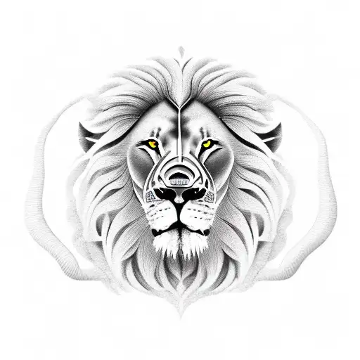 lion with elephant tattoo design idea