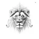 lion and elephant tattoo design idea