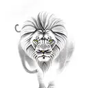 lion and elephant tattoo design idea