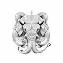 lion and elephant tattoo design idea