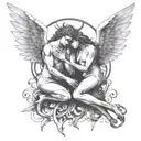 angel and demon tattoo design idea