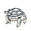 baby turtle and monkey tattoo design idea