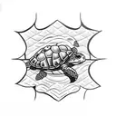 baby turtle and monkey tattoo design idea