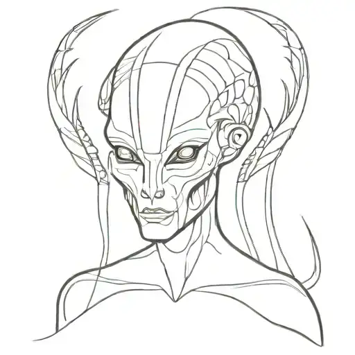 alien, indigenous, healer, tattoo design idea