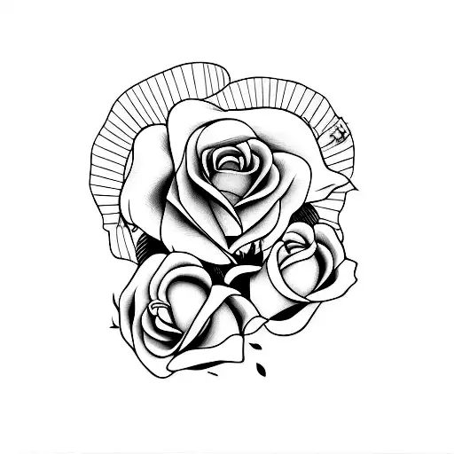 live and death rose wit text memento mori and memento vivire tattoo design idea