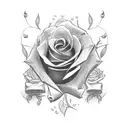 live and dead rose with text memento mori and memento vivire tattoo design idea