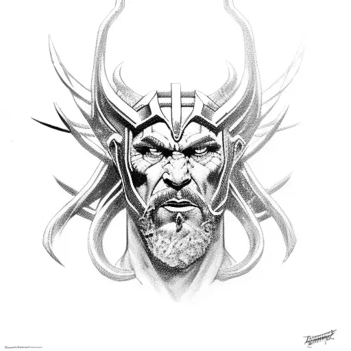 thor battline ice giants tattoo design idea
