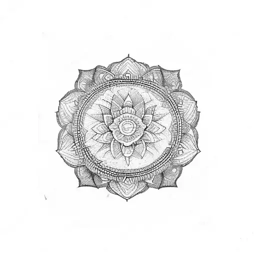 hand band with Indian nature tattoo design idea