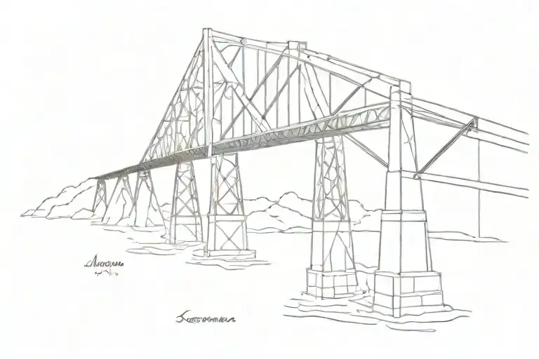 bridge with Magnuson as a truss tattoo design idea
