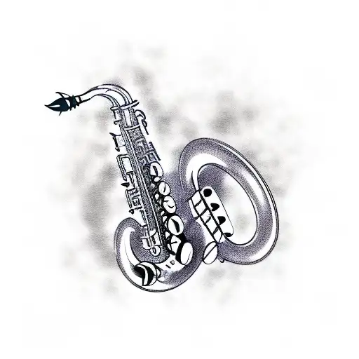 saxophone tattoo design idea